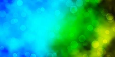 Light Blue, Green vector background with circles.