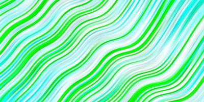 Light Blue, Green vector background with bent lines.