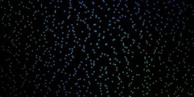 Dark Blue, Green vector background with colorful stars.