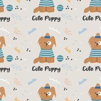 Seamless pattern with cute pet dogs vector