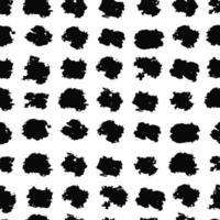 Seamless abstract monochrome pattern. Black and white print with lines, dots and blots. Brush strokes are hand drawn vector