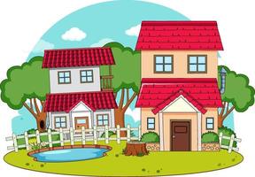 A simple house in nature background vector