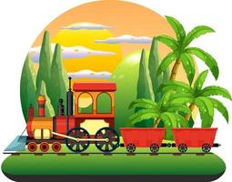 tren con escenario natural vector