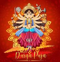 feliz día del evento durga puja vector