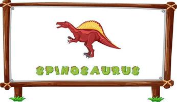 Frame template with dinosaurs and text spinosaurus design inside vector