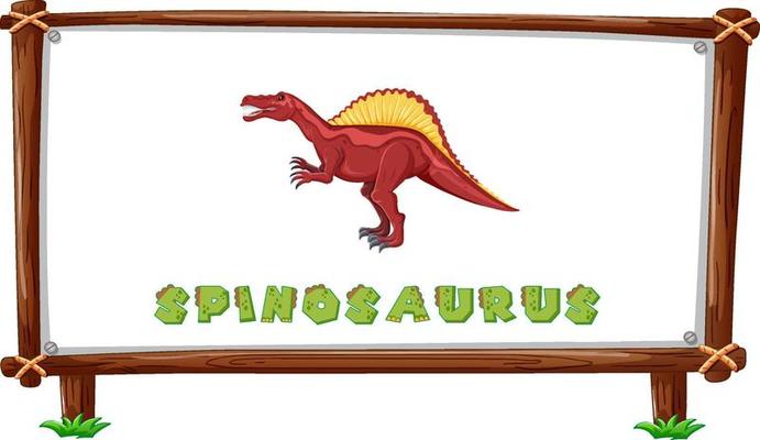 Frame template with dinosaurs and text spinosaurus design inside