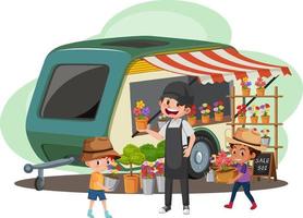 Flea market concept with a car boot sale vector