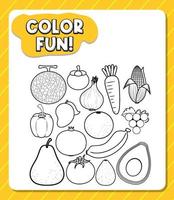 Colouring worksheet for student vector