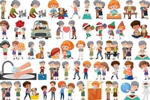 Set of different activities people in cartoon style vector