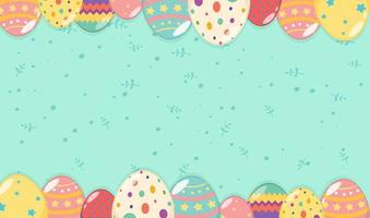 Background design with decorated eggs vector
