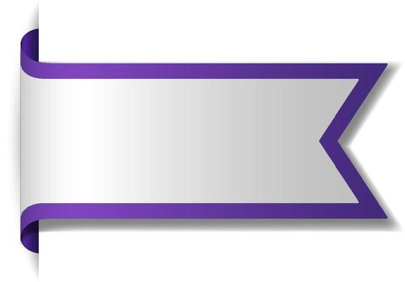 Violet banner design on white background