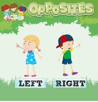 Opposite words for left and right vector