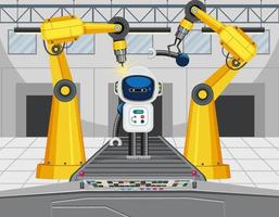 concepto de industria de automatización de robots vector