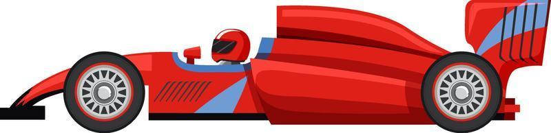 Red racing car on white background vector