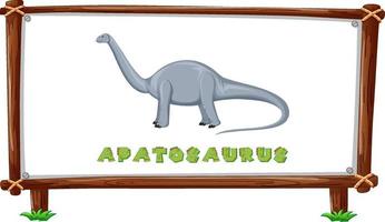 Frame template with dinosaurs and text apatosaurus design inside vector