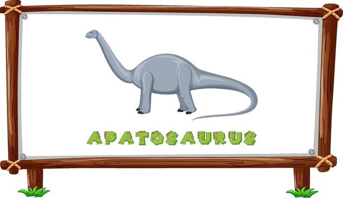 Frame template with dinosaurs and text apatosaurus design inside