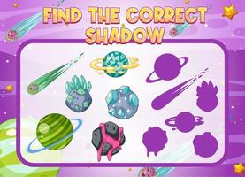 Find the correct shadow, shadow match worksheet for kindergarten student vector