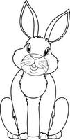 Rabbit doodle outline for colouring vector