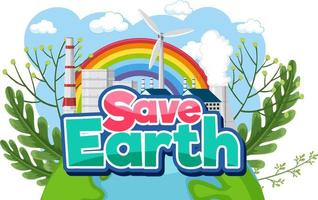 Save Earth typography design banner vector