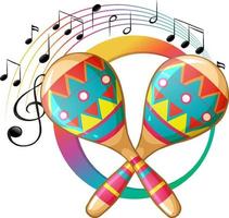 Maracas instrument on white background vector