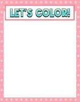 Cute blank pink color border for worksheet vector