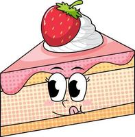 A cake cartoon character on white background vector