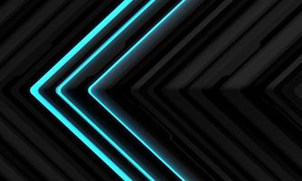 Abstract blue light black arrow circuit cyber technology direction with blank space design modern futuristic background vector