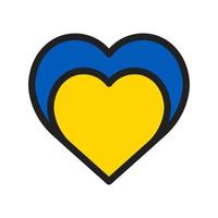 Two hearts in the colors of the Ukrainian flag, a symbol of support for Ukraine. vector