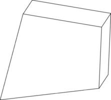 Trapezoidal prism shape doodle outline for colouring vector