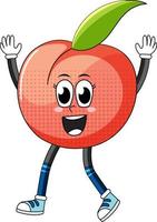 personaje de dibujos animados de manzana sobre fondo blanco vector