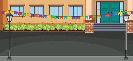 Empty street market backgroud outdoor vector