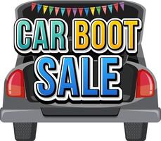 Car boot sale typography design vector