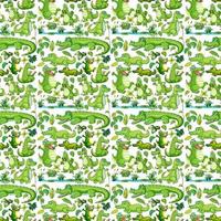 Seamless background with green crocodiles vector