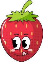 Strawberry cartoon character on white background vector