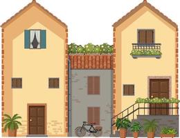 Traditional Italian architecture house building vector
