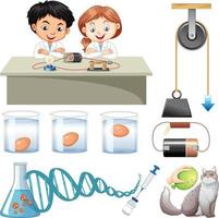 Science Experiment with test eggs for freshness vector