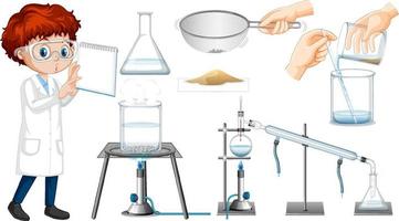 conjunto de equipos necesarios para el experimento científico vector