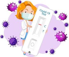 Covid 19 testing with antigen test kit vector