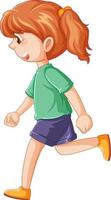 A girl running on white background vector