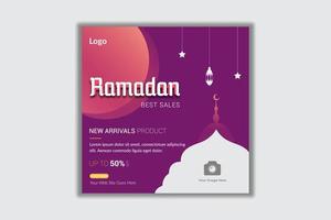 plantilla de vector de banner de ventas de productos ramadan kareem