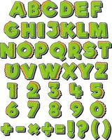 Font design for english alphabets and numbers vector