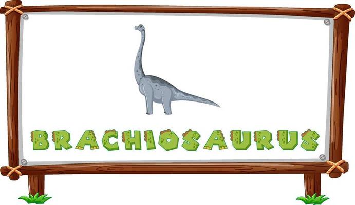 Frame template with dinosaurs and text brachiosaurus design inside