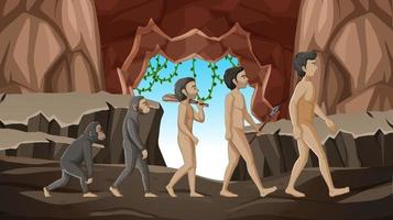 5 stages of human evolution cartoon vector