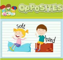 Education word card of English opposites word vector