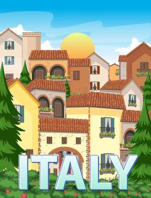 Italy travel attraction and landscape building background