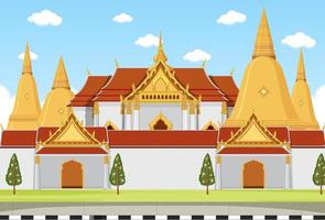 Thailand iconic tourism attraction background vector