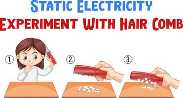Static electricity experiment with hair comb