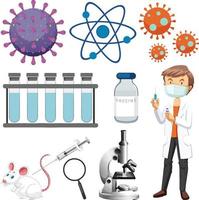 conjunto de equipos necesarios para el experimento científico vector