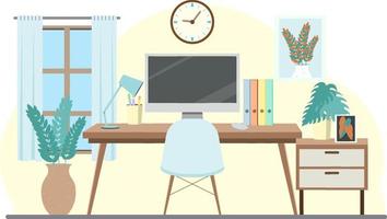 Workroom interior concept in flat design vector