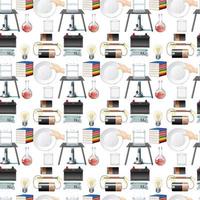 Seamless background with science equipments vector